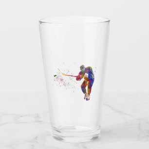Verre Joueur de hockey sur glace à l'aquarelle