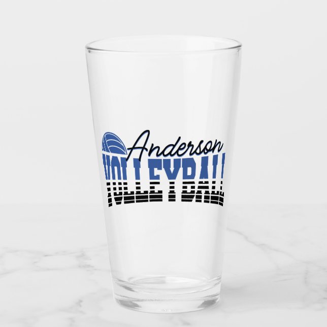 Verre Joueur de volley-ball personnalisé AJOUTER UN NOM  (Devant)