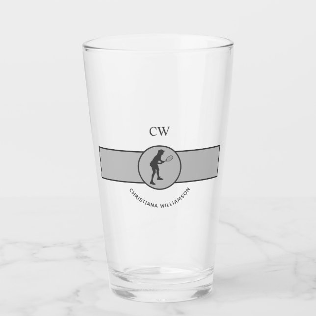 Verre Joueuse de tennis personnalisée Tennis Girl Cadeau (Devant)