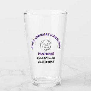 Verre Joueuse de volley-ball violette Équipe personnalis