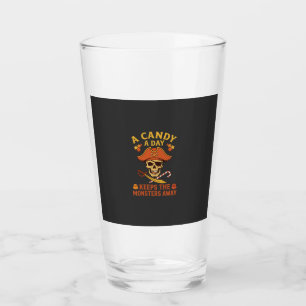 Verre Jour de bonbons Halloween Pirate Crâne Canne