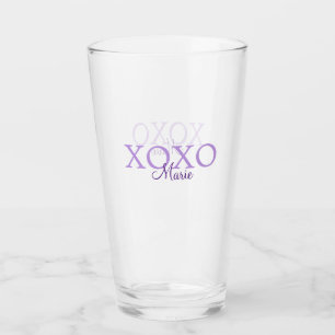 Verre Jour de la Saint Valentin Xoxo ajouter nom pastel 