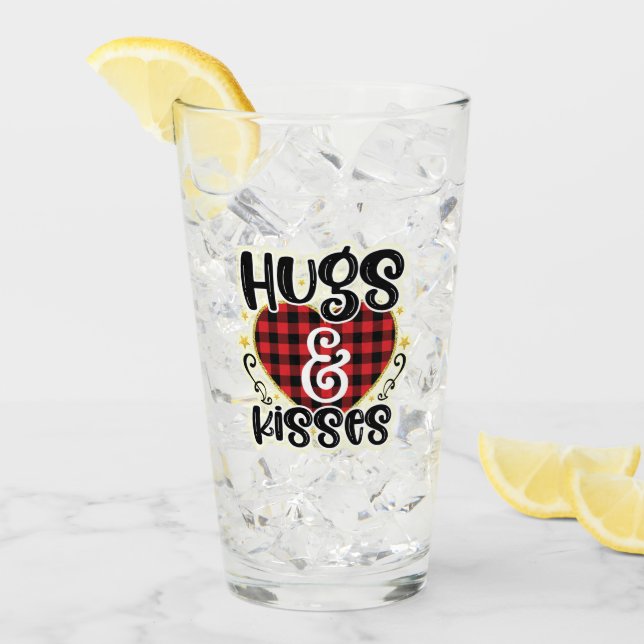 Verre Jour De La Valentines Des Hugs Et Baisers Tendance (Devant glace)