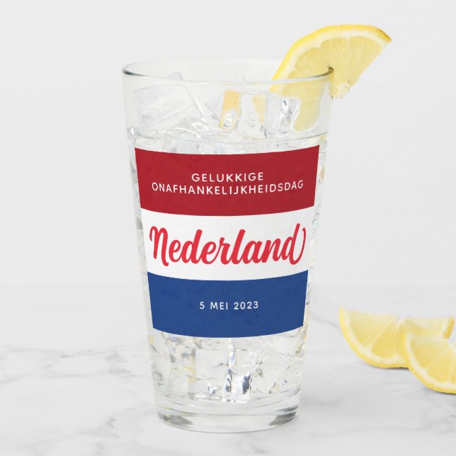 Verre Jour de l'indépendance de Pays-Bas (Dos glace)