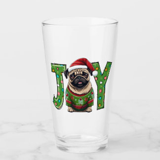 Verre JOY Joyeux Carlin de Noël Père Noël