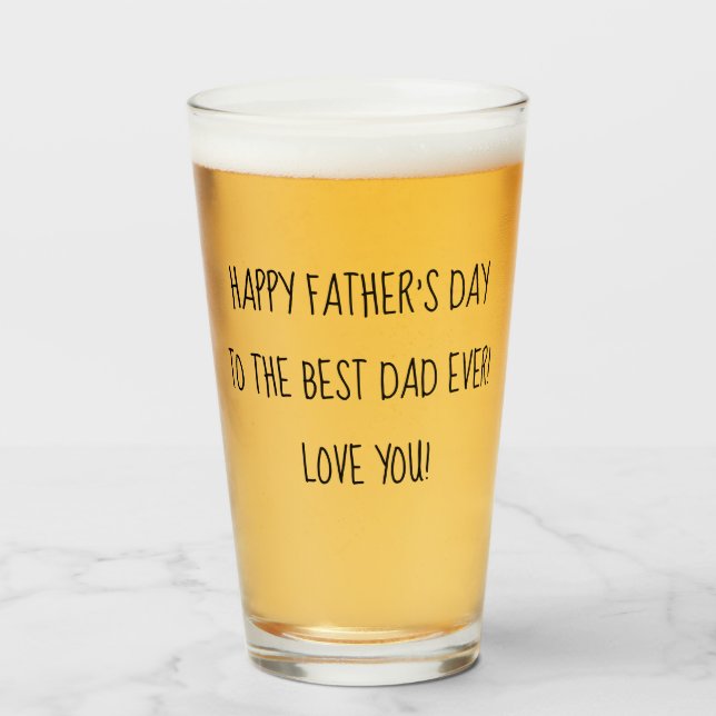 Verre joyeuse fête des pères amusante calligraphie (Devant (rempli))