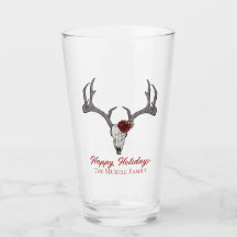 Joyeuses vacances Floral Reindeer Crâne Taureau Ta