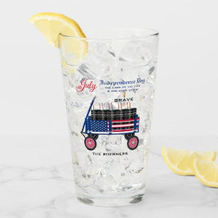 Verre Joyeux 4 juillet Indépendance Bière Soda Tea Glass