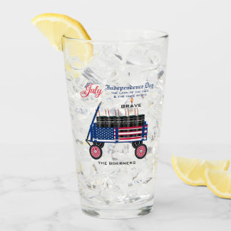 Verre Joyeux 4 juillet Indépendance Bière Soda Tea Glass