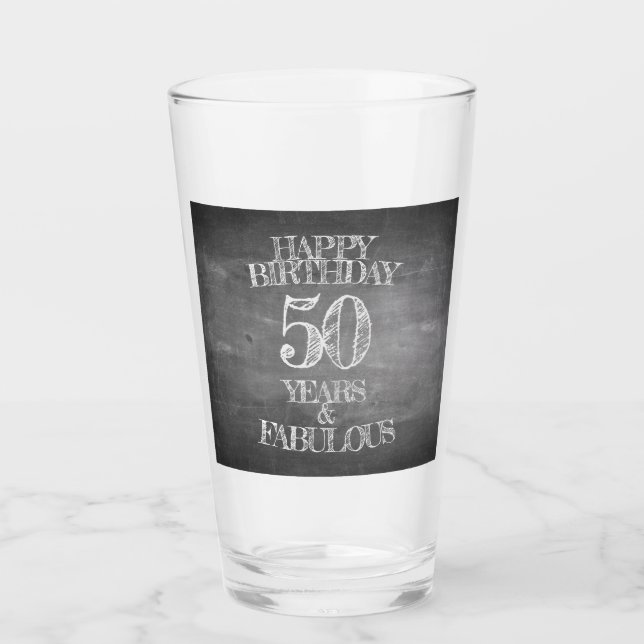 Verre Joyeux anniversaire - 50 ans et fabuleux (Devant)