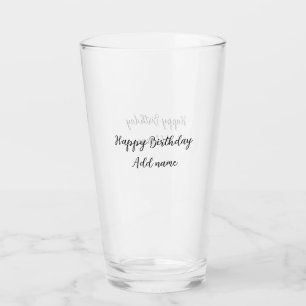 Verre Joyeux anniversaire ajouter nom titre simple minim