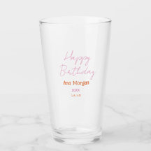Joyeux Anniversaire Rose Orange Nom Simple Année L