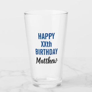Verre Joyeux Anniversaire Typographie Moderne Pint Bière
