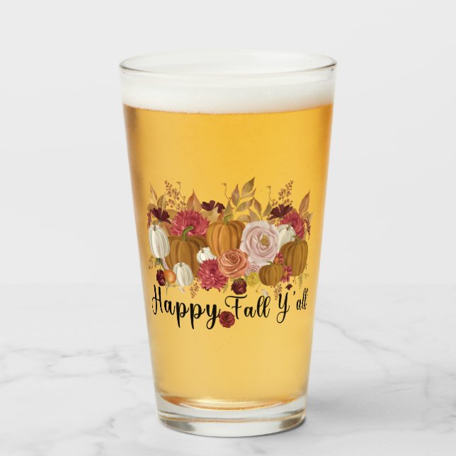 Verre Joyeux automne Y'all (Devant (rempli))