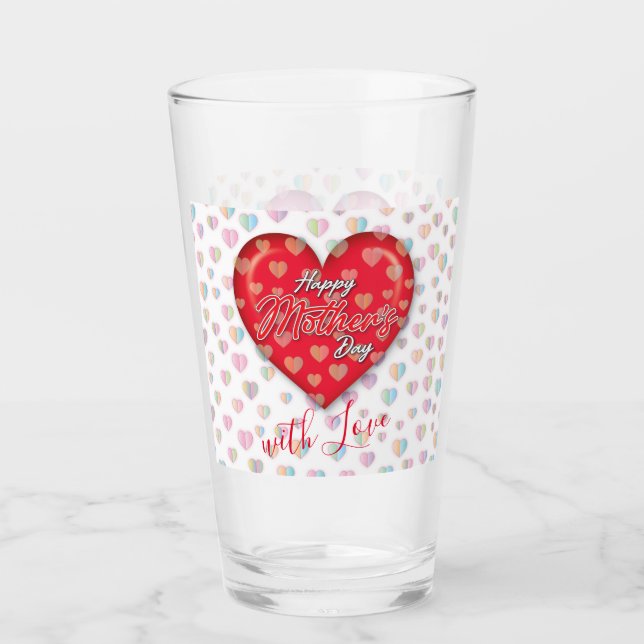 Verre Joyeux Conception de la Fête des mères (Devant)