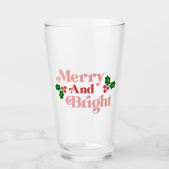 Verre Joyeux et lumineux - Typographie classique de vaca (Devant)