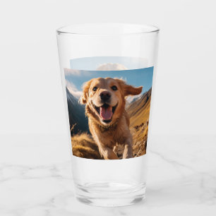 Verre Joyeux Golden Retriever en cours