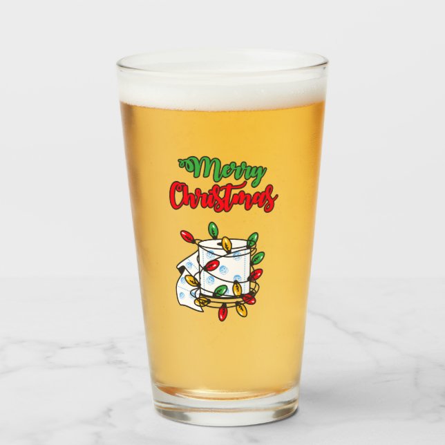 Verre Joyeux Noël 2020 - Édition Papier Toilet (Devant (rempli))