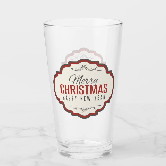 Verre Joyeux Noël Bière Verrerie (Devant)