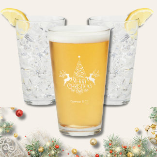 Verre Joyeux Noël Nom personnalisé pour l'équipe de l'en