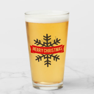 Verre Joyeux Noël personnalisé avec flocon de neige