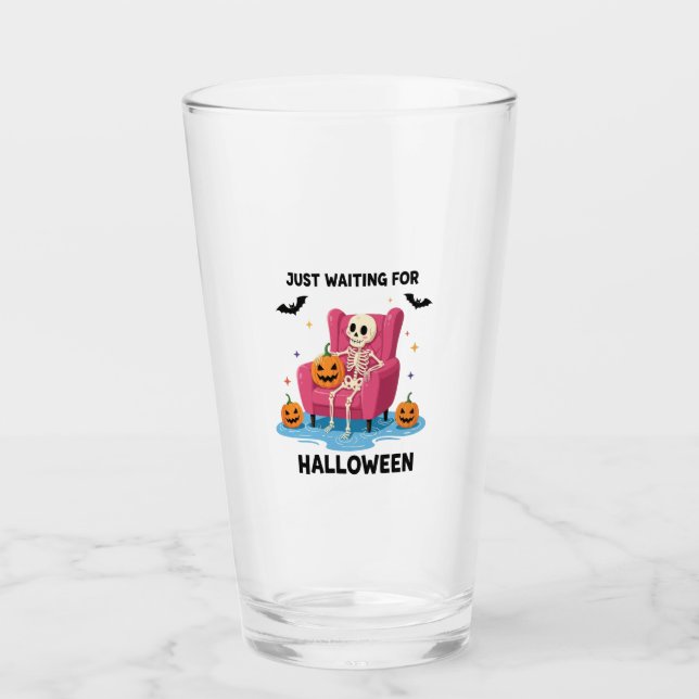 Verre Just Waiting for Halloween Skeleton (Devant)