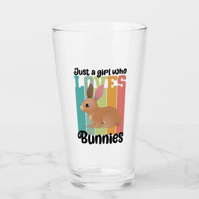 Verre Juste une fille qui aime Bunnies Lapin de Pâques M (Devant)