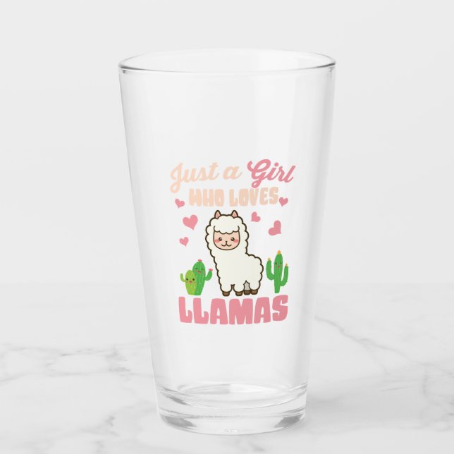 Verre Juste une fille qui aime le mignon lama (Devant)