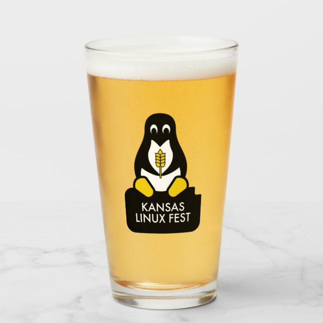 Verre Kansas Linux Fest Beer Glass (Devant (rempli))