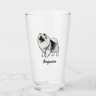 Verre Keeshond Cartoon Chien Personnalisé Keesie Lover