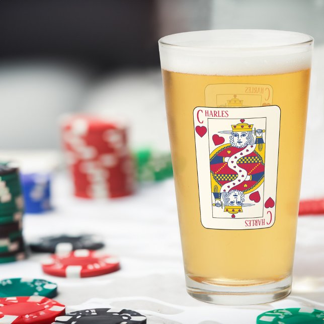 Verre King of Hearts Nom personnalisé Jeu de la carte Ve (Créateur téléchargé)