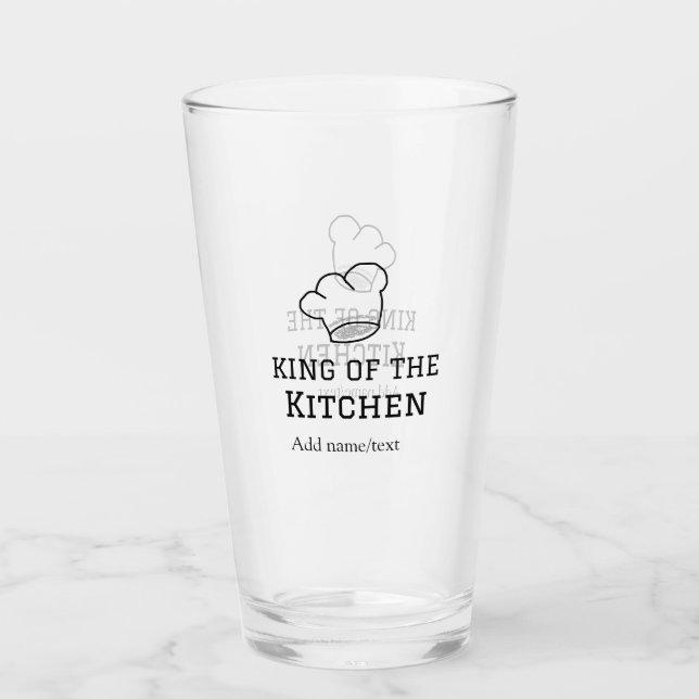 Verre King of the cuisine chef cuisine ajouter nom couro (Devant)