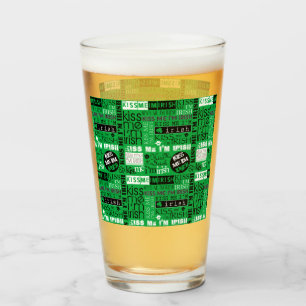 Verre Kiss Me Je suis Irlandais Word Play