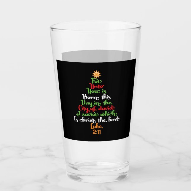 Verre La Bible verse a Christmas tree Christmas ventrida (Devant)