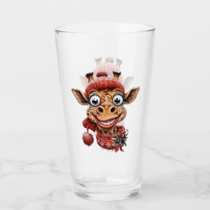 Verre La magie hivernale avec une jolie girafe de dessin