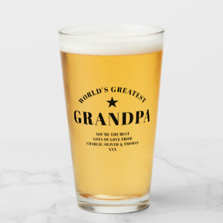 Verre La plus grande pinte noire GRANDPA du monde