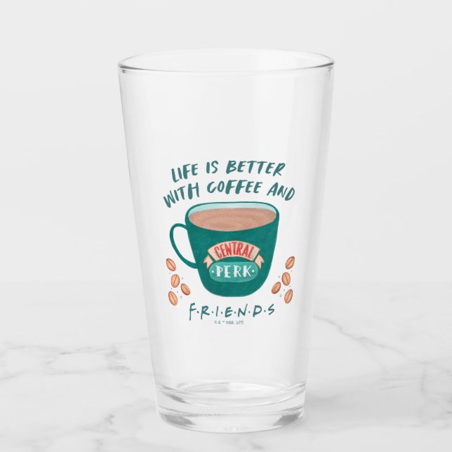 Verre La vie est meilleure avec le café et les amis™ (Devant)