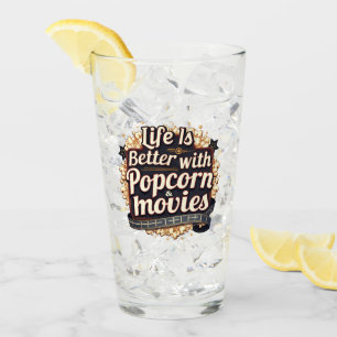 Verre La vie est meilleure avec Popcorn & Films Retro De