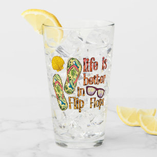 Verre La vie est meilleure en tongs Vibes d'été