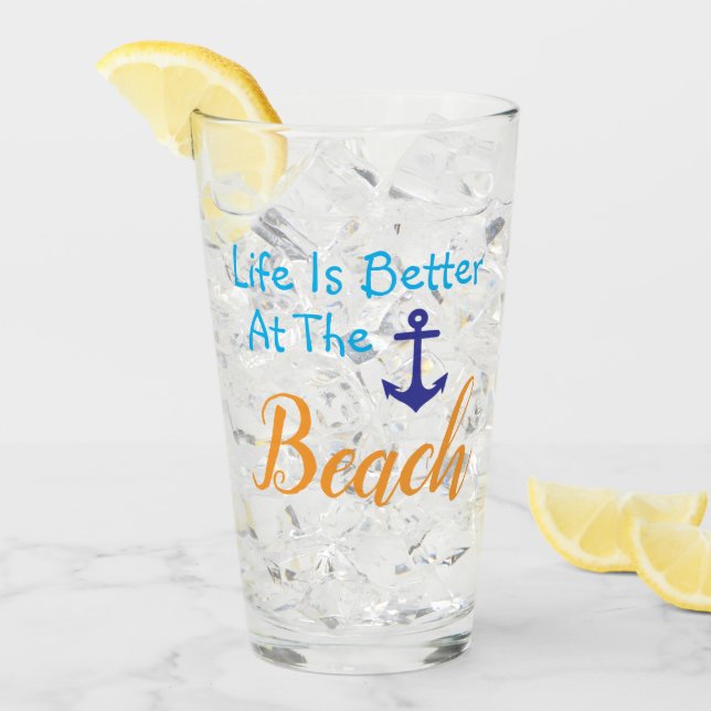Verre La Vie Est Mieux À La Plage (Devant glace)