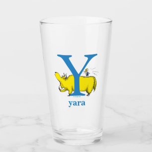Verre L'ABC de Dr Seuss : Lettre Y - Bleu Ajoutez votr