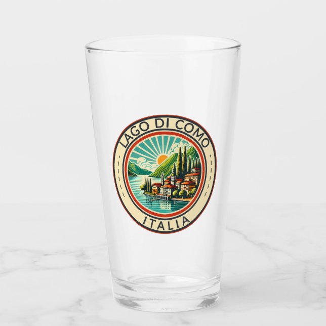 Verre Lago di Como Italia Illustration Insigne d'Art de  (Devant)