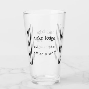 Verre Lake house et. Date année coordonnées personnalisé