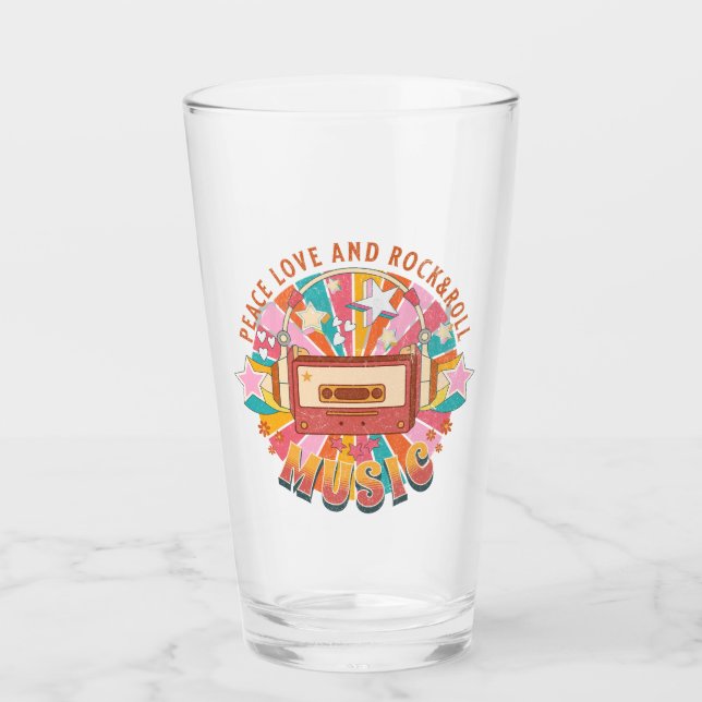 Verre L'amour pour la paix et le rock & roll (Devant)