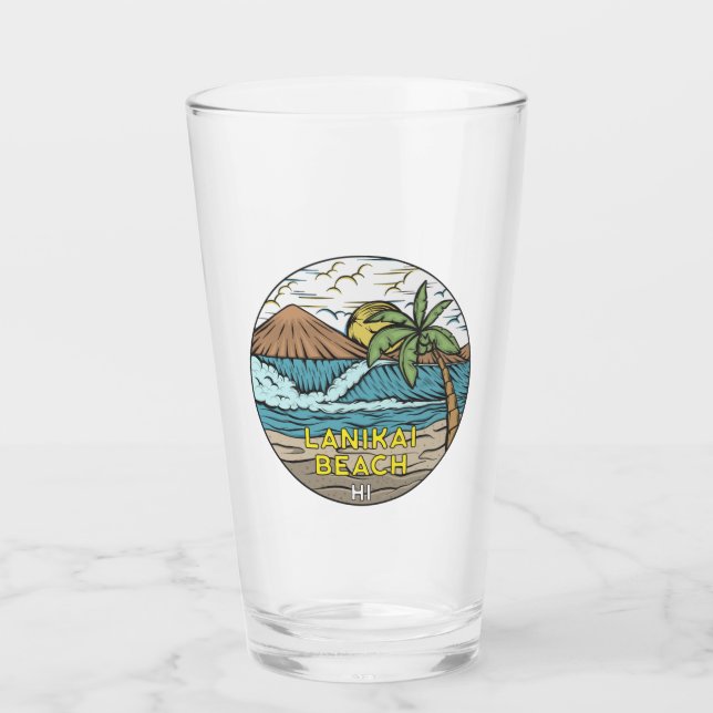 Verre Lanikai Beach Hawaii Vintage (Devant)