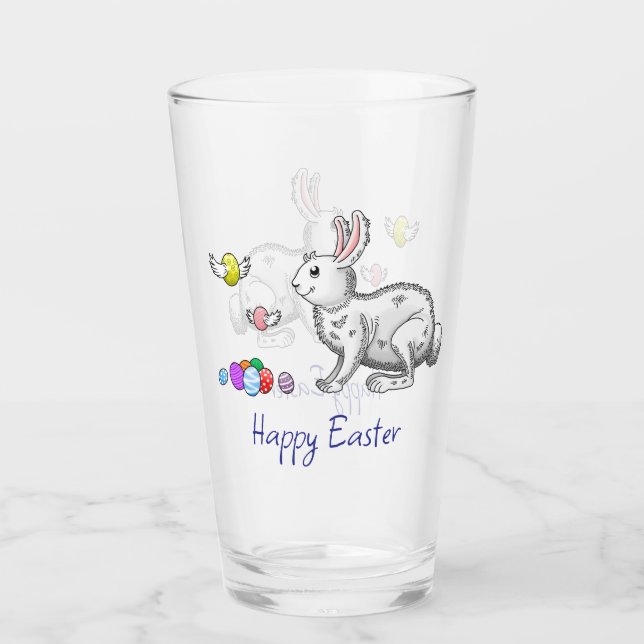 Verre Lapins de Pâques heureux (Devant)