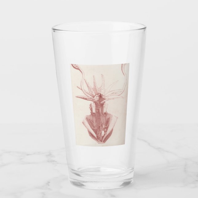 Verre L'art nautique Vintage du calmar (Devant)