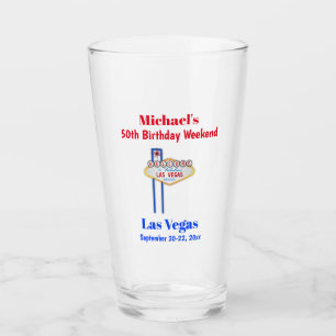 Verre Las Vegas Anniversaire Fête Voyage Bière Pint