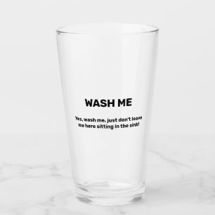 Verre LAVE-MOI Texte personnalisé drôle Sale