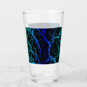Verre Lave spatiale craquelée - Cyan/Bleu